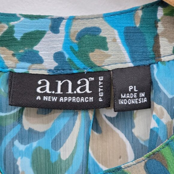 Womens PL Blue Green Sheer Blouse Ruffle Hem Smocked Boho Lightweight Top - Picture 5 of 15